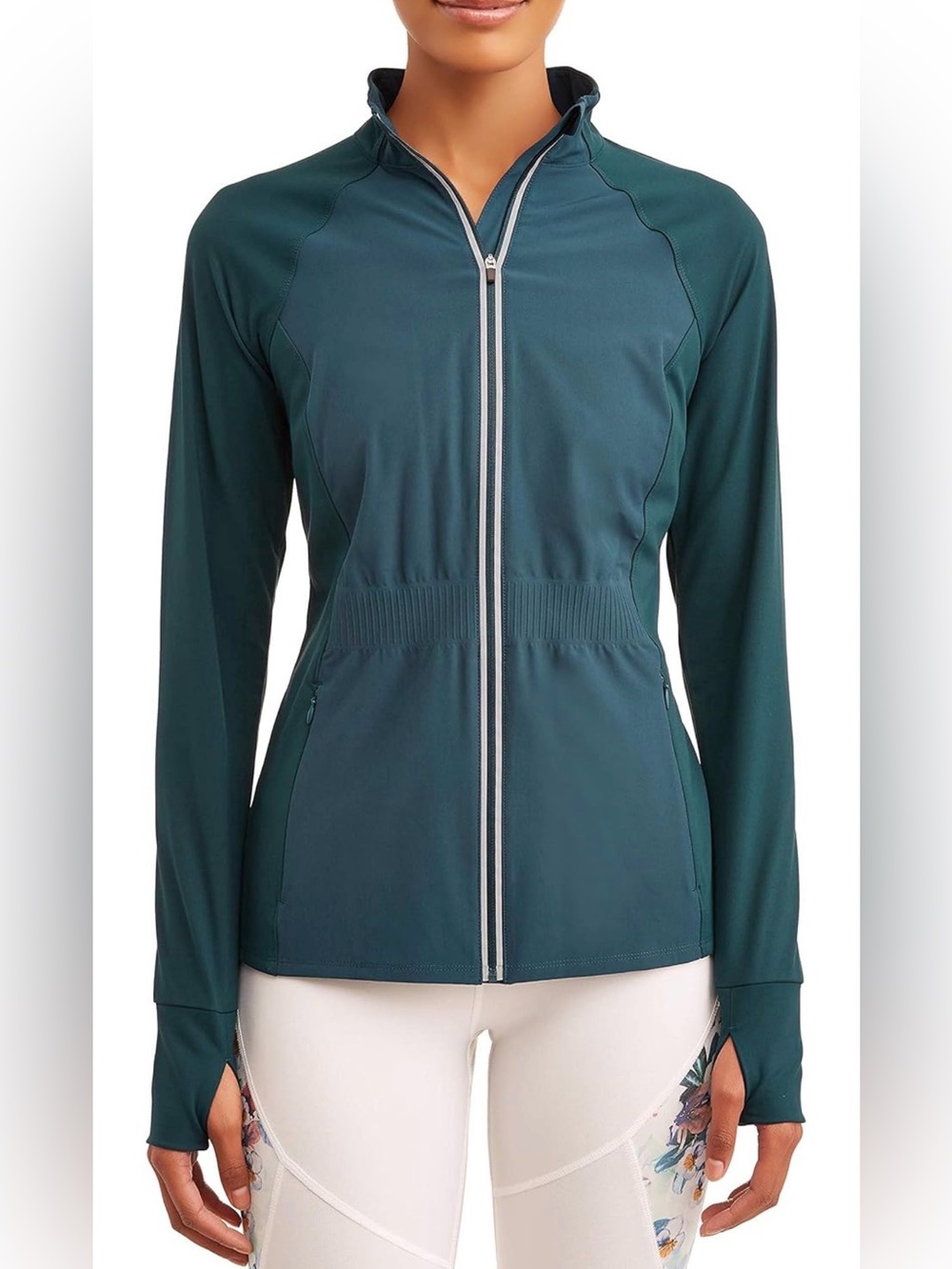 Avia Teal Reflective Zip‑Up Athletic Jacket Size L